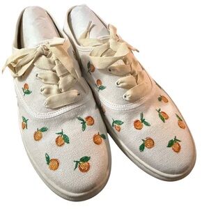 Soludos Cream Sneakers with Orange and Green Design- send an Offer ❤️